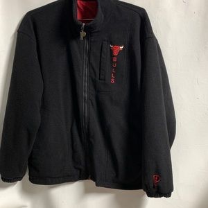 Pro Player men’s black red logo zip up long sleeves fleece lined sweater.